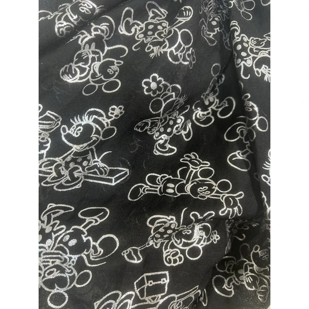 Disney Parks Classic Black Silver Mickey Minnie Scarf Infinity Excellent Artsy